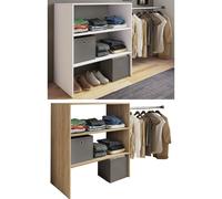 VCM Bois Penderie ouverte dressing Étagère de toit pentue Dacho ll Bois Penderie ouverte dressing Étagère de toit pentue Dacho ll Brun