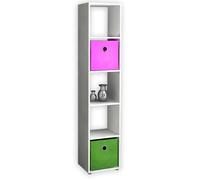 VCM Bois Rangement Étagère sur pied Bibliothèque Déco Livres Étagère sur pied Benas-5 Bois Rangement Étagère sur pied Bibliothèque Déco Livres Étagère sur pied Benas-5 Blanc