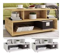 VCM Bois Table basse haute Table de salon Table d'appoint Table de rangement Esila Bois Table basse haute Table de salon Table d'appoint Table de rangement Esila Brun