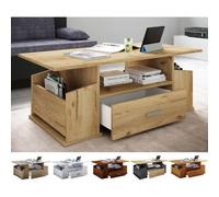 VCM Bois Table basse Table de salon Table de salon Tiroir Junata Bois Table basse Table de salon Table de salon Tiroir Junata Gris
