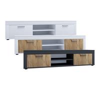 VCM Bois TV Lowboard Meuble Armoire TV Table Console Table TV Largeur 160 cm Usilo XL Bois TV Lowboard Meuble Armoire TV Table Console Table TV Largeur 160 cm Usilo XL Blanc