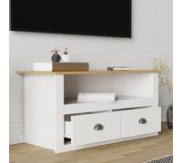VCM Bois TV Lowboard Meubles Meuble TV Table Console Table TV Balusa Bois TV Lowboard Meubles Meuble TV Table Console Table TV Balusa Blanc
