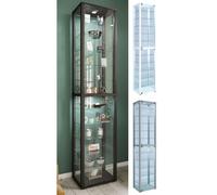 VCM vitrine en Verre Colonne Bois Verre vitrine de Collection vitrine de Verre vitrine de Stand vitrine Kavisa XXL Blanc