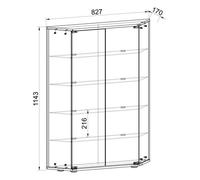 VCM vitrine en Verre Colonne Bois Verre vitrine de Collection vitrine de Verre vitrine Stand vitrine Cenila L Blanc