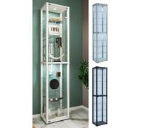 VCM Bois verre vitrine de collection vitrine de verre vitrine stand vitrine Kavisa XL Bois verre vitrine de collection vitrine de verre vitrine stand vitrine Kavisa XL Blanc