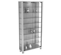 VCM vitrine en Verre Colonne Bois Verre vitrine de Collection vitrine de Verre vitrine Stand vitrine Lumo Maxi Argent