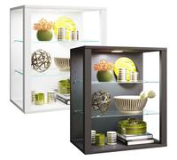VCM bois verre vitrine murale vitrine suspendue vitrine de collection vitrine vitrine sur pied vitrine Glasol S Blanc