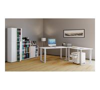 VCM Bureau d'angle Bureau informatique Table d'angle Lona 50 U Alu Blanc Bureau d'angle Bureau informatique Table d'angle Lona 50 U Alu Blanc