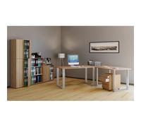 VCM Bureau d'angle Bureau informatique Table d'angle Lona profondeur 80 U alu argenté Bureau d'angle Bureau informatique Table d'angle Lona profondeur 80 U alu argenté