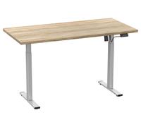 VCM Bureau électrique réglable Lona (Chêne Sonoma/argenté, 110 x 80 cm)