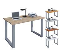 VCM Bureau en bois Table d'ordinateur Table de travail Meubles de bureau Lona U Alu Argent Bureau en bois Table d'ordinateur Table de travail Meubles de bureau Lona U Alu Argent