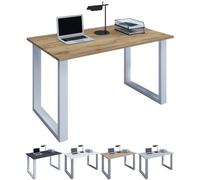 VCM Bureau en bois Table d'ordinateur Table de travail Meubles de bureau Lona U Alu Argent Bureau en bois Table d'ordinateur Table de travail Meubles de bureau Lona U Alu Argent