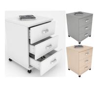VCM Caisson roulant Caisson d'appoint Caisson de bureau Roulettes roulantes Tiroir Tobila Caisson roulant Caisson d'appoint Caisson de bureau Roulettes roulantes Tiroir Tobila Blanc