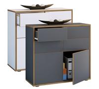 VCM Commode en bois Buffet haut Armoire Meuble de bureau Salia Largeur 100 cm Tiroir Tourniquet Commode en bois Buffet haut Armoire Meuble de bureau Salia Largeur 100 cm Tiroir Tourniquet Gris