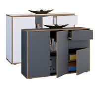 VCM Commode en bois Buffet haut Armoire Meuble de bureau Salia Largeur 110 cm Tiroir Tournant Commode en bois Buffet haut Armoire Meuble de bureau Salia Largeur 110 cm Tiroir Tournant Blanc