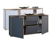 VCM Commode en bois Buffet haut Armoire Meuble de bureau Salia Largeur 160 cm Tiroir Tournant Commode en bois Buffet haut Armoire Meuble de bureau Salia Largeur 160 cm Tiroir Tournant Blanc