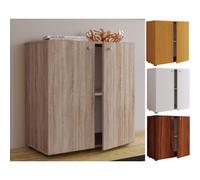 VCM Commode en bois Sideboard Highboard Armoire Vandol 1 portes battantes Commode en bois Sideboard Highboard Armoire Vandol 1 portes battantes Gris
