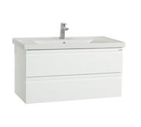 VCM Ensemble de meubles de salle de bains 2-pièces lavabo 100 cm lavabo sans poignée tiroir Silora XL Blanc