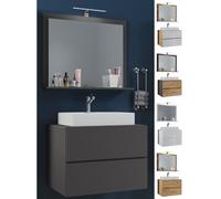 VCM Ensemble de meubles de salle de bains 3-pièces lavabo Lendas M Tiroir Ensemble de meubles de salle de bains 3-pièces lavabo Lendas M Tiroir Gris