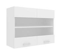VCM Esilo Armoire de Cuisine, Largeur : 80 cm, avec Porte en Verre Mat, Blanc