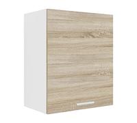 VCM Esilo Armoire de Cuisine Suspendue avec Porte en Bois Largeur 50 cm Blanc/chêne Sonoma