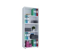 VCM Bois Bureau Stand Étagère Livres Classeurs Étagère à dossiers Étagère à livres Lona 5f Bois Bureau Stand Étagère Livres Classeurs Étagère à dossiers Étagère à livres Lona 5f Blanc