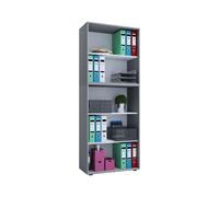 VCM Bois Bureau Stand Étagère Livres Classeurs Étagère à dossiers Étagère à Livres Lona 5f Bois Bureau Stand Étagère Livres Classeurs Étagère à dossiers Étagère à Livres Lona 5f Gris