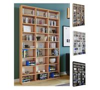 VCM Étagère en bois pour CD et DVD Étagère à livres Étagère à médias Séparateur de pièce Étagère décorative Megosa XL Brun
