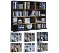 VCM Étagère en bois pour CD et DVD Étagère à livres Étagère à médias Séparateur de pièce Étagère décorative Megosa L Multicolore