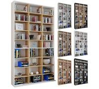 VCM Étagère en bois pour CD et DVD Étagère à livres Étagère à médias Séparateur de pièce Étagère décorative Megosa XL Multicolore