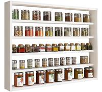 VCM Étagère murale en bois Tableau mural Cuisine Épices Cuisine Collectionneur Vitrine Esaldi L Blanc