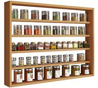 VCM Étagère murale en bois Tableau mural Cuisine Épices Cuisine Collectionneur Vitrine Esaldi L Brun