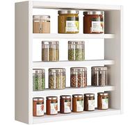 VCM Étagère murale en bois Tableau mural Cuisine Épices Cuisine Collectionneur Vitrine Esaldi S Blanc