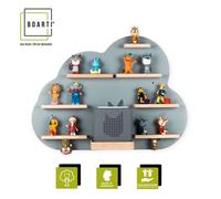 Nuage d'étagère pour enfants / Suspension pour Tonie Box and Tonie Figures / Étagère à économie d'espace / H. 40 x W. 55 x D. 19 cm / Étagère murale pour boîte à musique et figures Inserts magnétiques