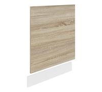 VCM Façade, meuble de cuisine, largeur 60 cm, façade pour lave-vaisselle, façade de lave-vaisselle - Esilo Blanc/Chêne Sonoma