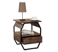 VCM Holz Metall Beistelltisch Couchtisch Sofatisch Wohnzimmertisch Kaffeetisch Aulari S Chêne Vintage