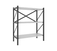 VCM Bois Métal Rangement Étagère sur pied Bibliothèque Déco Livres Étagère sur pied Insasi 2 Bois Métal Rangement Étagère sur pied Bibliothèque Déco Livres Étagère sur pied Insasi 2 Blanc