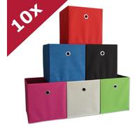 VCM Lot de 10 boîtes pliantes Boîte pliante en tissu Boîte pliante Boîte à étagères Rangement Boxas Lot de 10 boîtes pliantes Boîte pliante en tissu Boîte pliante Boîte à étagères Rangement Boxas