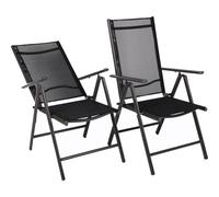 Vcm Lot De 2 Chaises De Jardin Pliables Dimensions : Env. H 105 X L 56 X P 65 Cm Aluminium Chaises De Camping Mobilier De Jardin Noir
