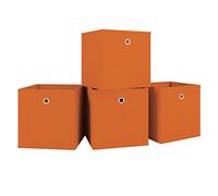 VCM Lot de 4 boîtes pliantes Boîte pliante en tissu Boîte pliante Boîte à étagères Rangement Boxas Lot de 4 boîtes pliantes Boîte pliante en tissu Boîte pliante Boîte à étagères Rangement Boxas Orange