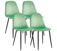 VCM Lot de 4 chaises de salle à manger chaise de cuisine rembourrée de style scandinave Dimensions : env. H 83 x L 54 x P 59 cm dossier confortable Chaise de salle à manger - Fiolo