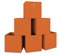 VCM Lot de 6 boîtes pliantes Boîte pliante en tissu Boîte pliante Boîte à étagères Rangement Boxas Lot de 6 boîtes pliantes Boîte pliante en tissu Boîte pliante Boîte à étagères Rangement Boxas Orange