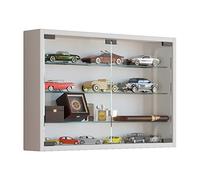 VCM Mandosa M Vitrine Mural Mandosa M Vitrine Collection en Verre Meuble Décoration Rangement Vitre, Bois, Blanc, 40 x 60 x 10 cm