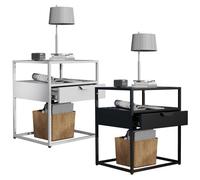 VCM lot Table de Chevet, Mini Table de Chevet, Bedside Tables, Tables de Nuit, Table de Chevet Gain de Place, Table de Chevet Design Moderne Noir