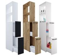 VCM Meuble de salle de bains Armoire en niche Séparateur de pièce Armoire de salle de bains Hochschrank Tiroir Sadilo XL Brun