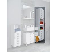 Vcm Meuble De Salle De Bains En Bois Armoire Basse Armoire De Salle De Bains Midischrank Armoire Porte En Verre Darola