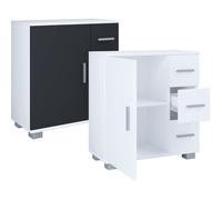 VCM Meuble de salle de bains en bois Armoire de salle de bains Midischrank Badregal Badschrank Schublade Zalo XL Blanc