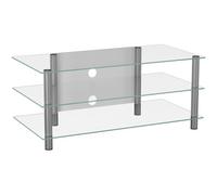 VCM Meuble TV Sideboard Armoire TV Rack TV Board Alu Verre Table Zumbo Meuble TV Sideboard Armoire TV Rack TV Board Alu Verre Table Zumbo Incolore
