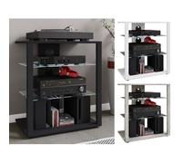 VCM Meubles Hifi Rack Armoire Phono Etagère en verre Phono Mediaregal Folus Meubles Hifi Rack Armoire Phono Etagère en verre Phono Mediaregal Folus Blanc