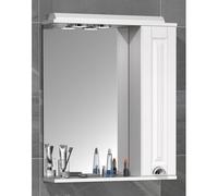 VCM Miroir de salle de bain miroir mural 60 cm miroir suspendu armoire de toilette salle de bain style rustique porte tournante éclairage Casalo L Blanc